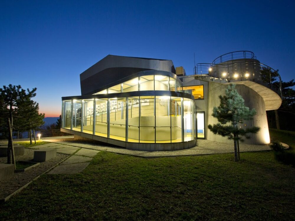 Modern architecture filming location in Slovenia or Croatia
