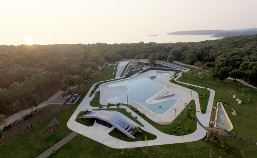 Modern architecture filming location in Slovenia or Croatia